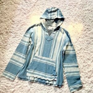 Faherty Cascade Earthy Boho Natural Hippie Stoner Hoodie Womens L Festival